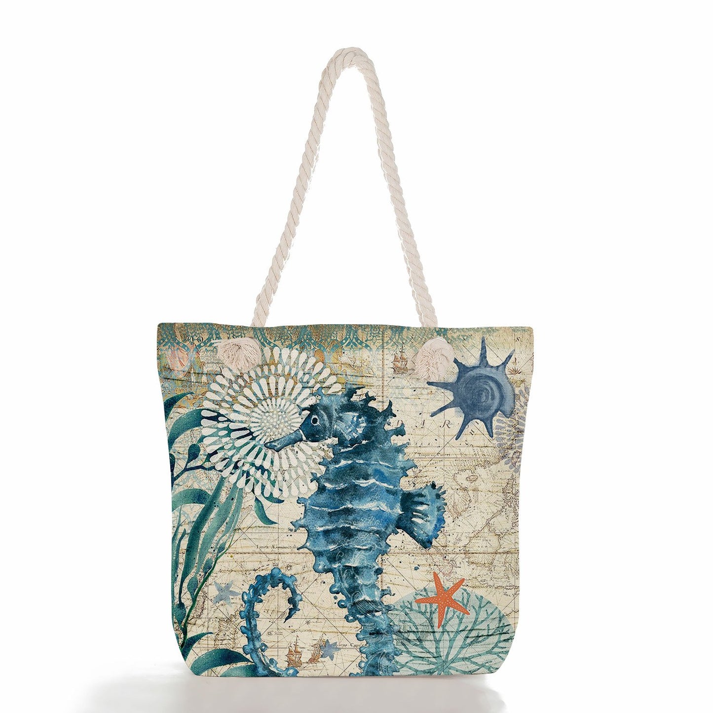 Animal Pattern Canvas Shoulder Bag - Large Capacity Casual Beach Handbag